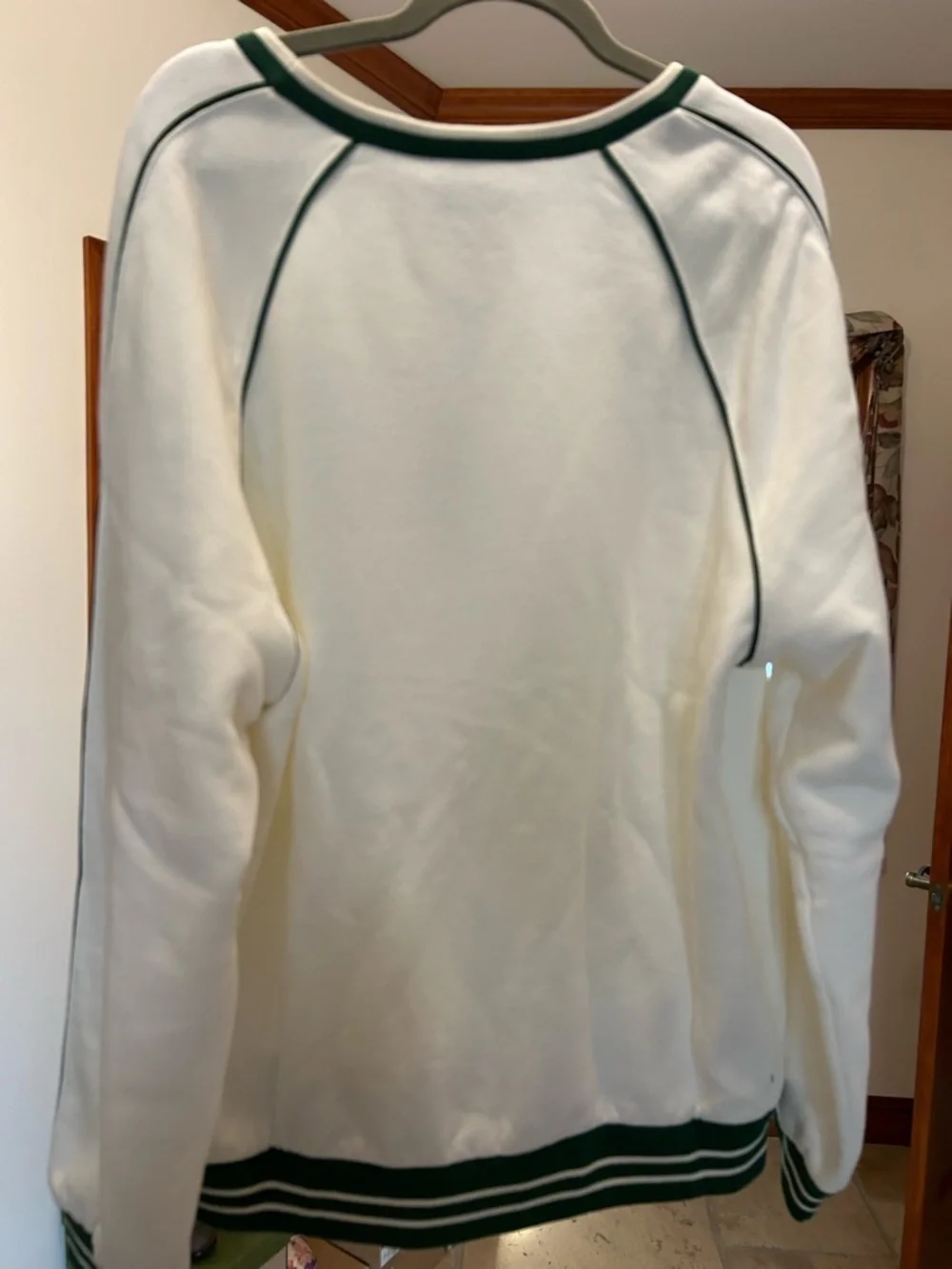 Men's Gucci white cotton jersey sweatshirt green 1921 interlocking G size medium